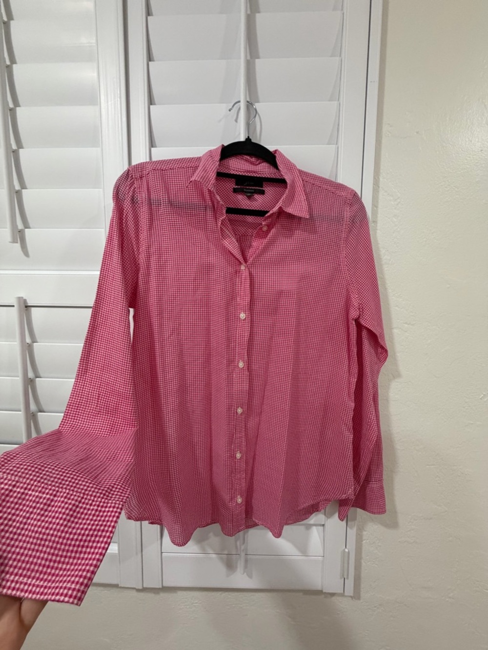 J. Crew Pink Gingham Collared Button Shirt